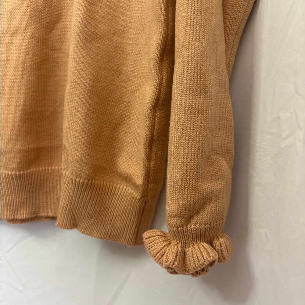 Beige Ruffle Detail Sweater - Picture 2 of 7
